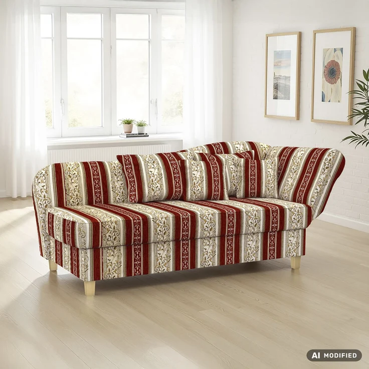 Max Winzer Recamiere mit Armteil rechts klappbar 'Selma', Chenille rot, 82 cm x 88 cm x 190 cm – Bild 7