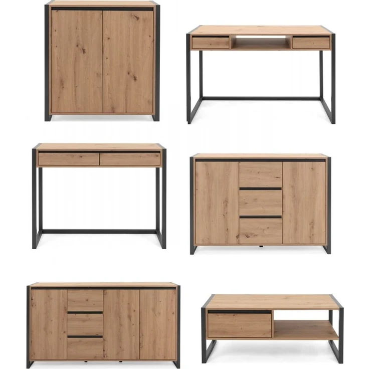 Kommode Malta in Artisan Eiche und Anthrazit 120 x 88 cm – Bild 6