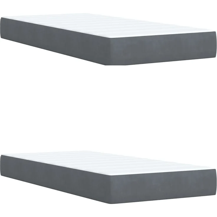 vidaXL Boxspringbett mit Matratze Dunkelgrau 200x200 cm Samt 3286415 – Bild 5