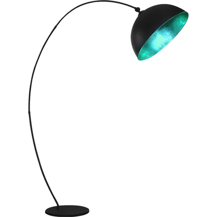 RGB LED Bogenstehleuchte mit Blattgold, schwarz matt, H 182 cm