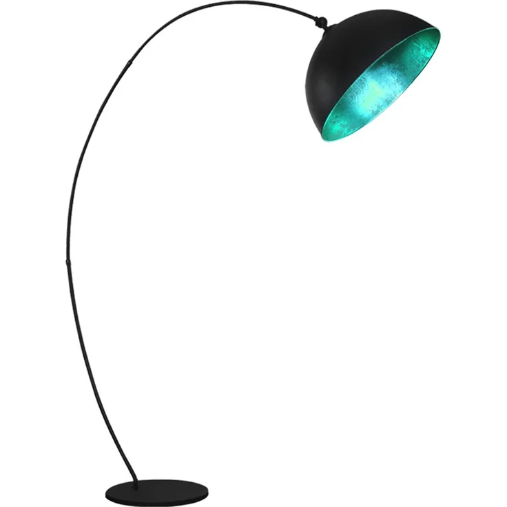 RGB LED Bogenstehleuchte mit Blattgold, schwarz matt, H 182 cm – Bild 1