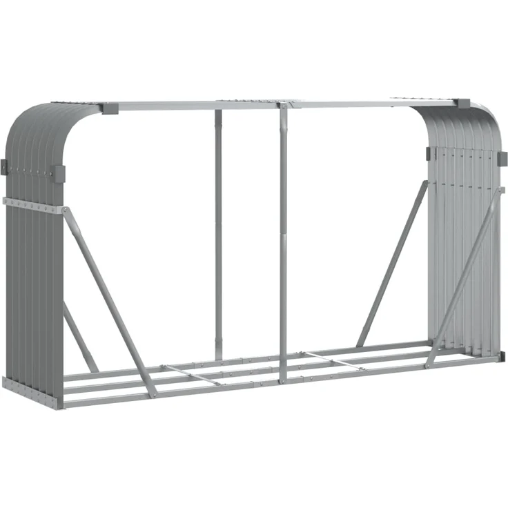 vidaXL Kaminholzunterstand Hellgrau 180x45x100 cm Verzinkter Stahl 364554 – Bild 1