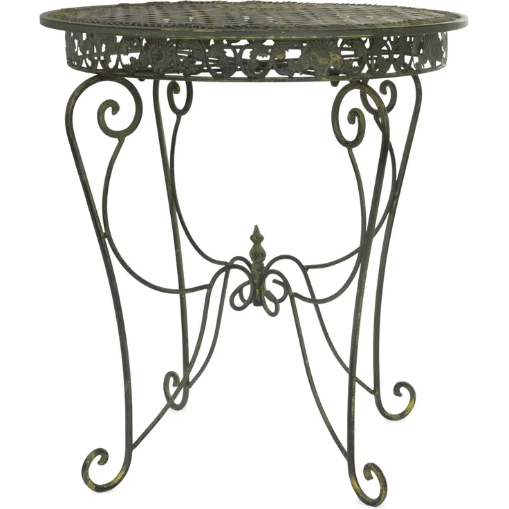 Moritz Bistro Set Tisch oval + 2 Stühle grün antik aus Gusseisen Gartendeko Set Bistrotisch Bistrostühle 3-teilig Sitzgruppe Balkonmöbel – Bild 4