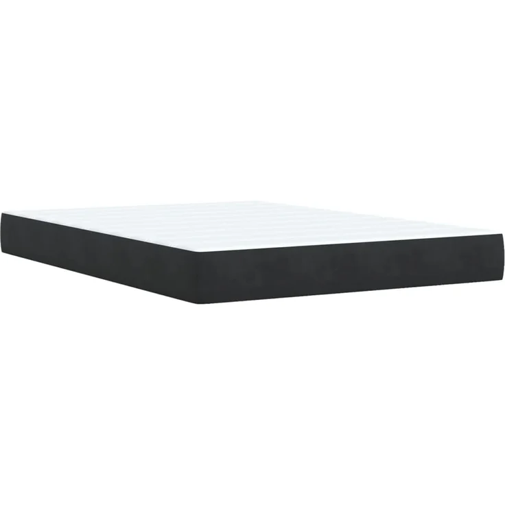 vidaXL Boxspringbett mit Matratze Schwarz 140x190 cm Samt 3287736 – Bild 7