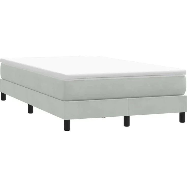 vidaXL Boxspringbett ohne Matratze Hellgrau 120x220 cm Samt 3315867 – Bild 3