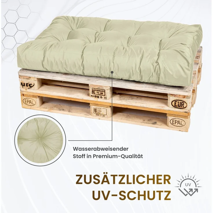TexDeko Palettenkissen TexDeko Garden Rückenkissen (nur Rückenkissen) wasserabweisend, Premium-Qualität, gesteppt (120x40x20/10cm) – Bild 3