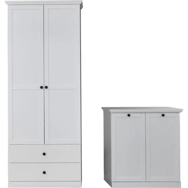 trendteam smart living Garderobe 2-teilige Set Kombination Baxter, 177 x 196 x 41 cm in Weiß Dekor mit viel Stauraum