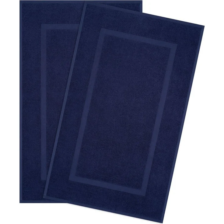 HAMMETEX Badematte Hotelmatte, Duschvorleger, Höhe 5 mm, rutschhemmend beschichtet, beidseitig nutzbar, Baumwolle, rechteckig, 2-teiliges Set, einfarbig, 100% Baumwolle – Bild 1