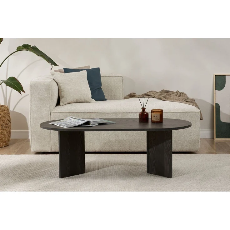 Elegant Coffee Table, Lumiere Black, 119 x 60 x 40 cm | 100% Melamine Coated Particle Board, 18 mm Thick | Stylish & Functional for Modern Living Spaces – Bild 2