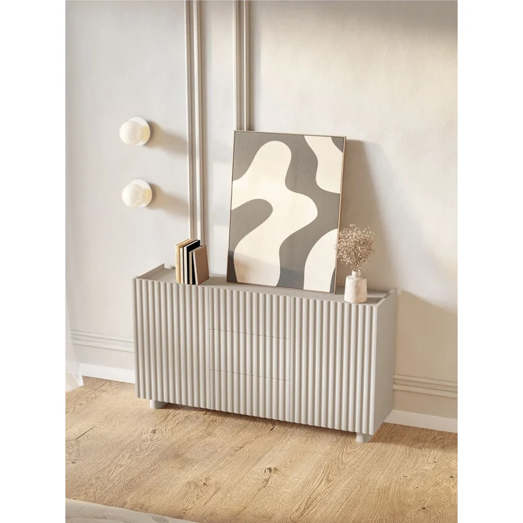 Selsey 'Fiorra' Sideboard 2-türig mit drei Schubladen, Greige, 144 cm – Bild 3