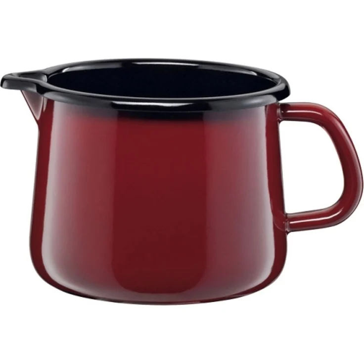 Riess Schnabeltopf Ø12cm 1 Liter Nouvelle Rosso extra stark Emaille – Bild 1