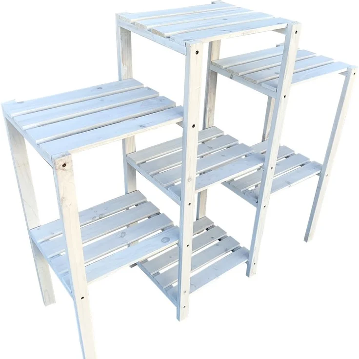 Blumentreppe Blumenregal Blumenpodest Pflanzregal Blumenhocker Standregal weiß – Bild 1