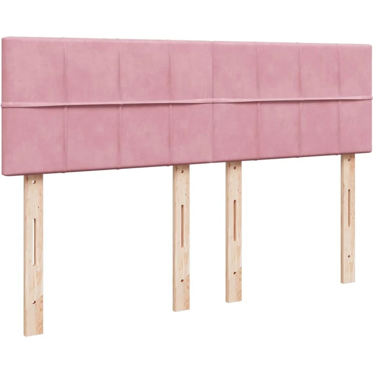 vidaXL Boxspringbett mit Matratze Rosa 160x200 cm Samt 3287787 – Bild 5