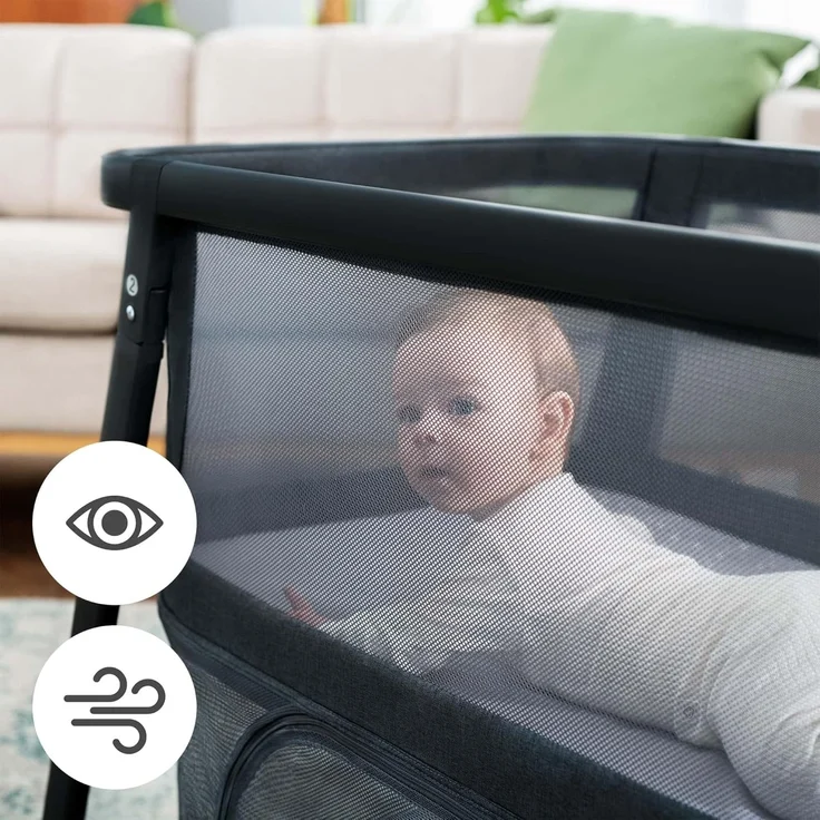 Kinderkraft SOFI Plus, Babybett, Wiege, Reisebett, ab Geburt bis 3 Jahre, bis 15 kg, schnell zusammenklappbar, perfekt für unterwegs, Baumwollbezug, 2 Laken gratis – Bild 6