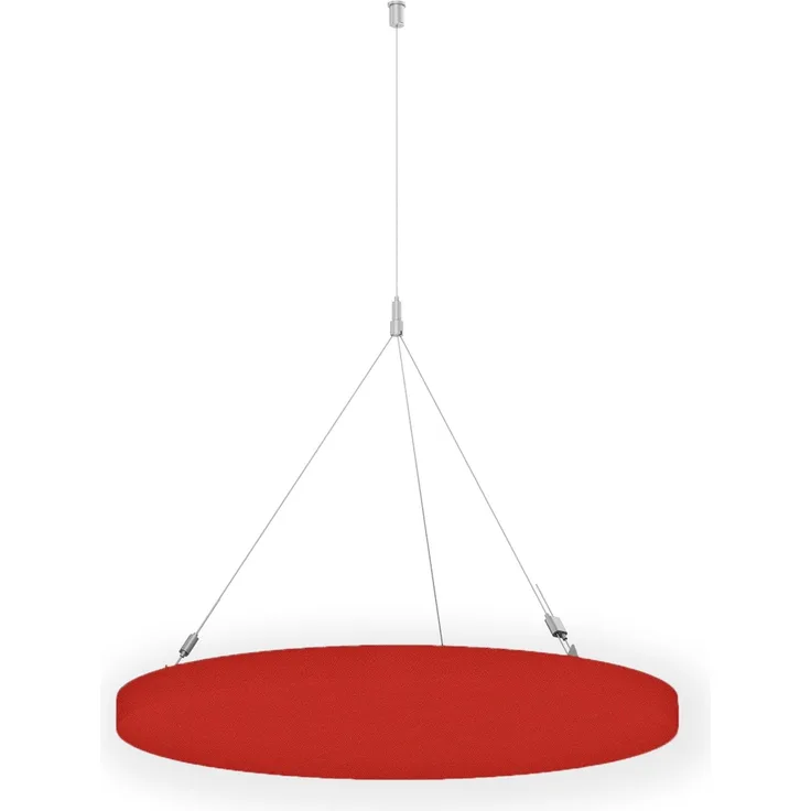 Rheinland Möbel FocusWall DAR04 – Runder Akustik-Deckenabsorber Ø 40 cm in Stofffarbe Lobster inkl. Chrom-Stahlseilen - Made in Germany - Klasse A, Stoffbezug, schwer entflammbar