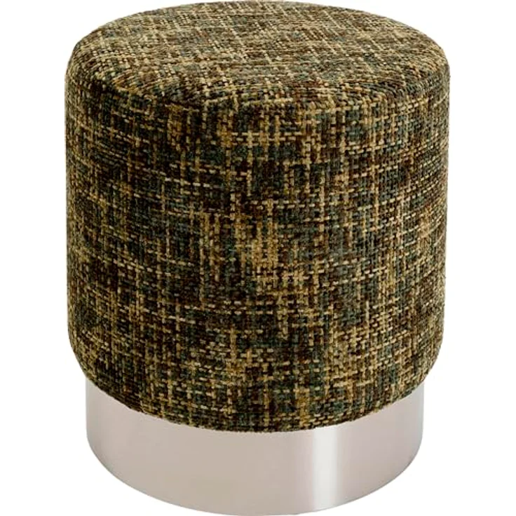 Kare Design Hocker Berry High, Silber/Grün, Ø39cm, Sitzhocker, Rund, Minimalistich, Pflegeleicht, Flur – Bild 1