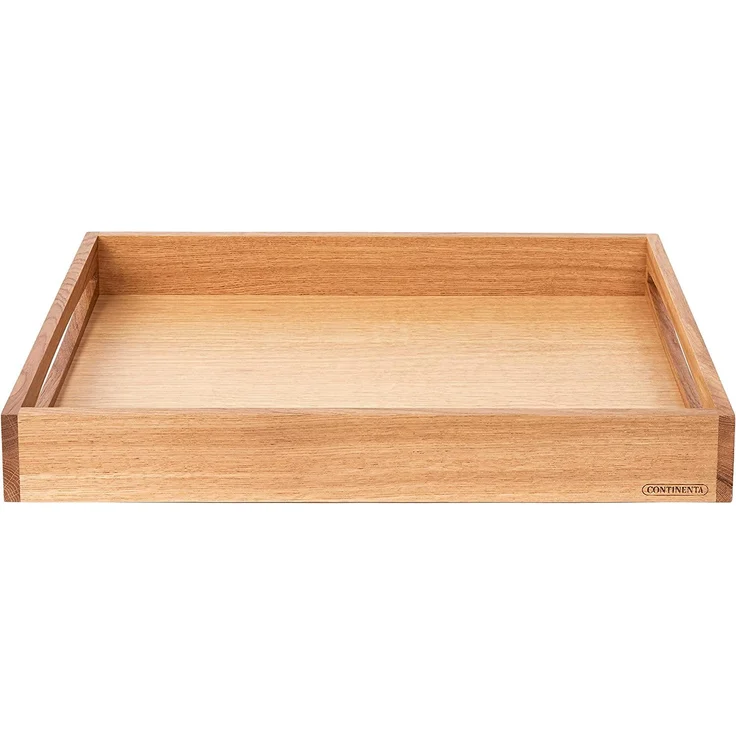 Continenta Tablett, mit Griffen, Serviertablett, Holztablett, Frühstückstablett, Eichenholz, 49x35 cm, 4140 – Bild 2