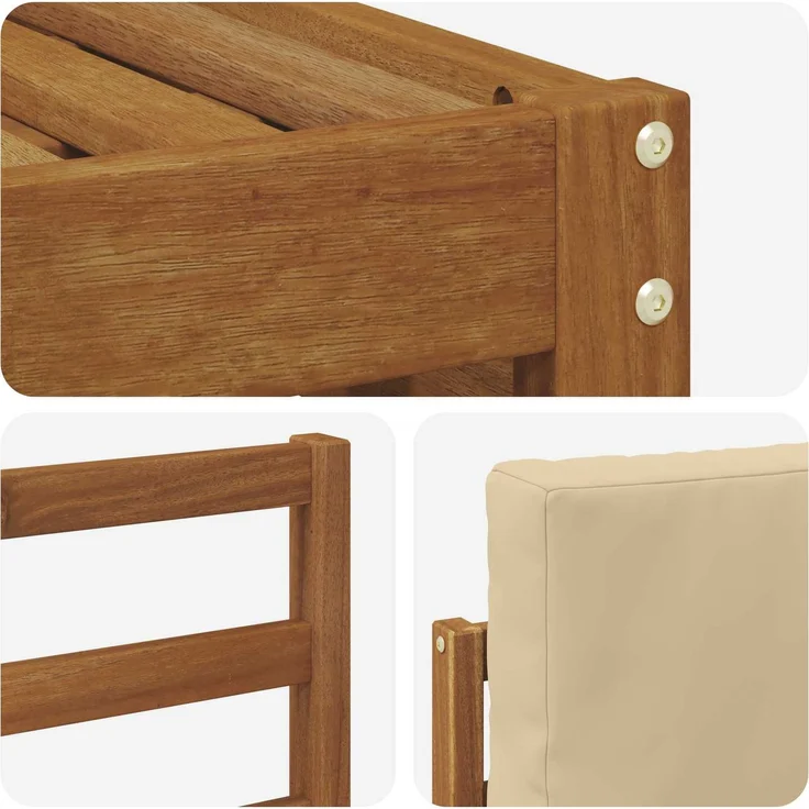 vidaXL Outdoor-Sofagarnitur 7 stk. 6-Sitzer Natur und Beige 3375153 – Bild 6