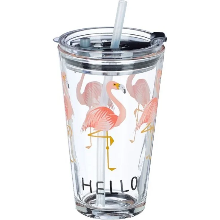 4er Set Glasbecher Flamingo – Bild 9