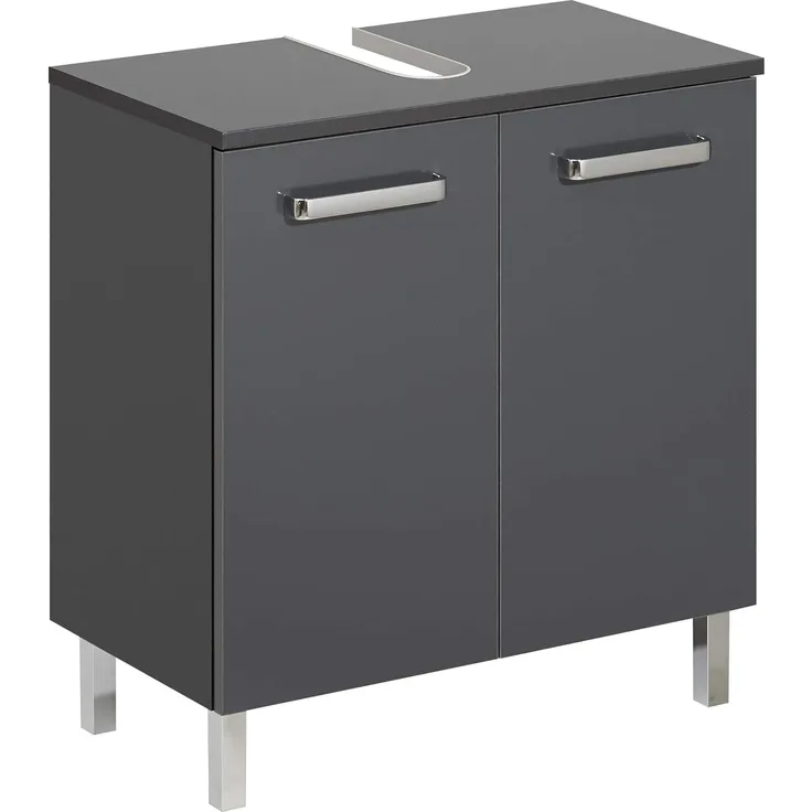 Pelipal Quickset 311 Waschbeckenunterschrank, Holzdekor, Anthrazit Glanz, 33,0 x 60,0 x 62,0 cm