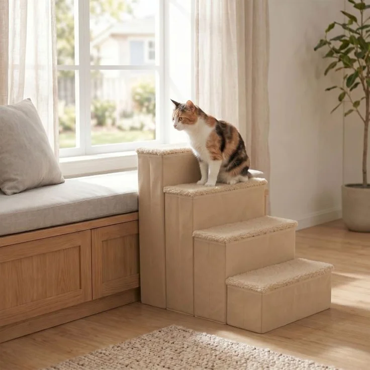 Relaxdays Faltbare Hundetreppe mit Stauraum – Bild 3