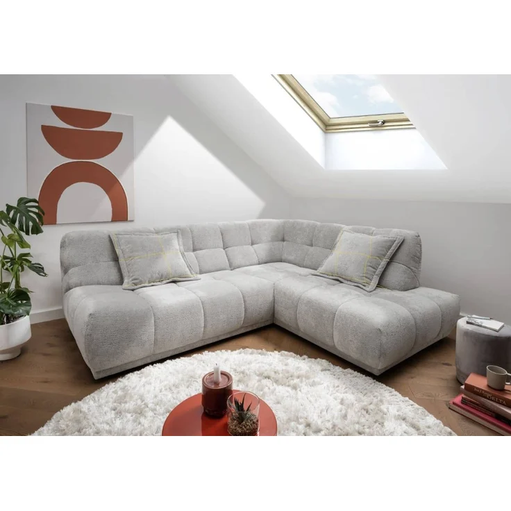 Sofa Italia von Benformato mit Ottomane und Wellenfederung – Bild 1