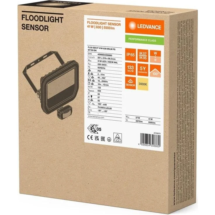 LEDVANCE FLOODLIGHT SENSOR FL 50 SN P 41W 6KLM 830 PS SY100 BK – Bild 2