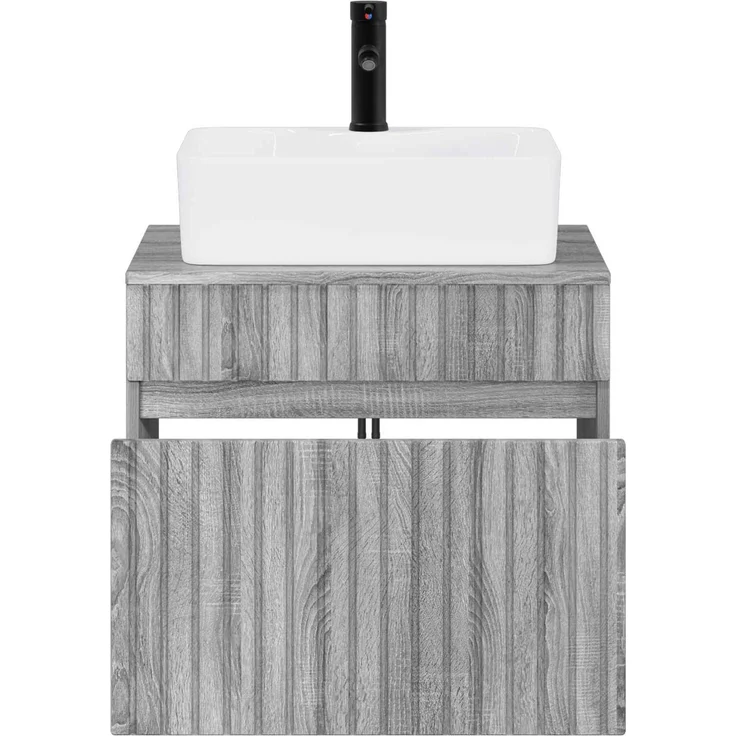 vidaXL Waschbeckenschrank Grau Sonoma 59 x 44,5 x 50 cm Holzwerkstoff 3404296 – Bild 3
