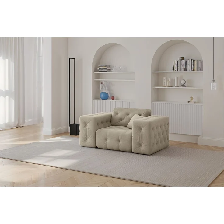 Sessel Designersessel CHANTAL in Stoff Moly Beige – Bild 1