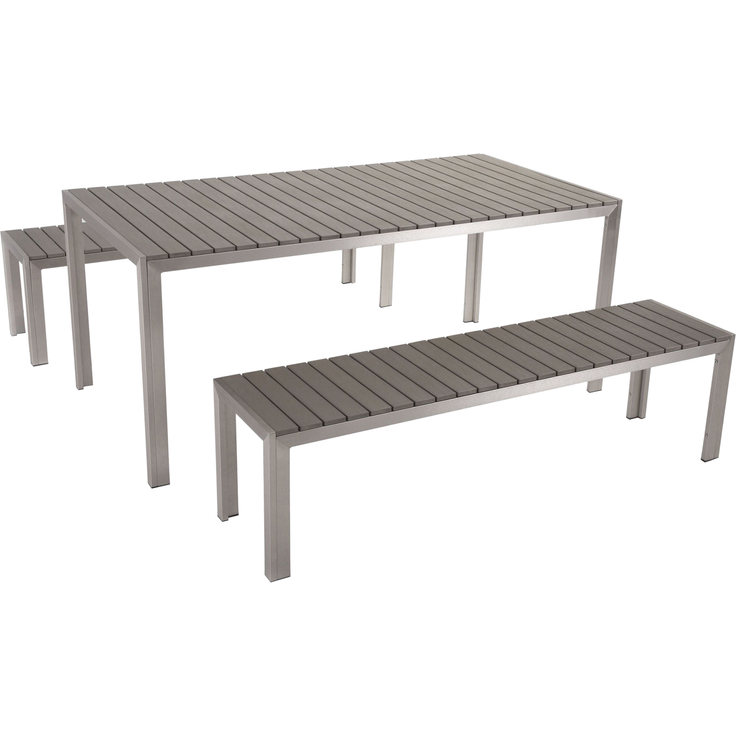 Gartentisch Set NARDO 180x90x75 cm Grau