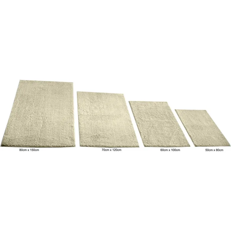 KiNZLER Badematte Chenille, Badvorleger, Badezimmer Teppich, Höhe 18 mm, rutschhemmend beschichtet, fußbodenheizungsgeeignet, Polyester, rechteckig, Badteppich, Uni Farben, weich, als rechteckig & halbrund erhältlich