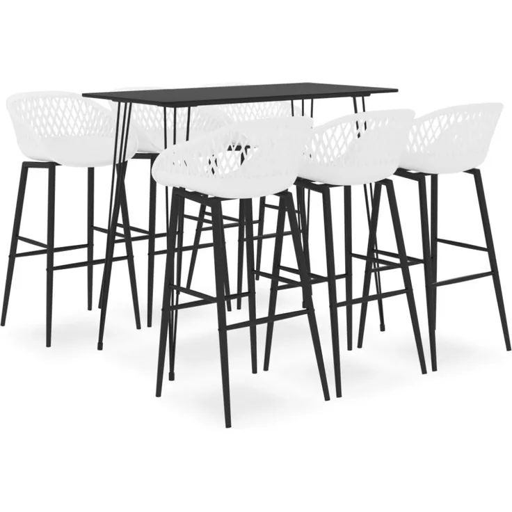 vidaXL 7-tlg. Bar-Set Schwarz und Weiß 3057390