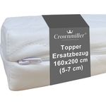 Crownmiller Topperbezug 160x200cm, für Topper von 5-7 cm, waschbar bis 60°C, OEKOTex100