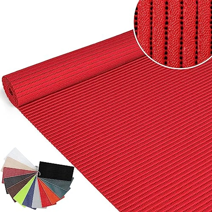 ANRO Badematte Weichschaummatte Antirutsch Bad- und Duschvorleger Uni Feuerrot, 280x130cm, pflegeleicht und zuschneidbar – Bild 1