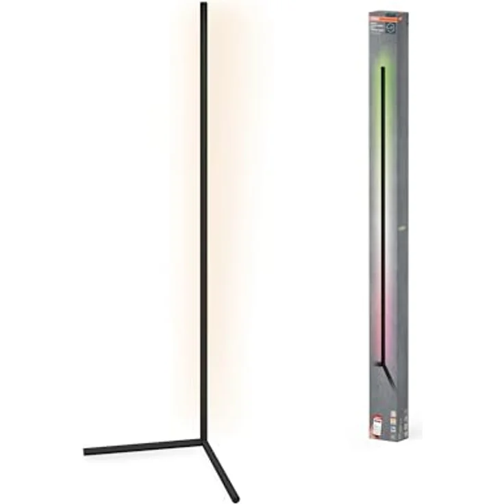 Osram SMART+ WiFi Floor Corner LED Stehleuchte, 12W, 200lm, RGB+TW 3000-6500K, WiFi, Alexa, Schwarz – Bild 1