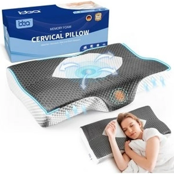 Esun Kopfkissen Kopfkissen, Ergonomisches Memory Foam Kissen, Nackenkissen, Kissen, Füllung: Rückstellschaum, Rückenschlafer, Seitenschlafer, Bauchschlafer, Set, Seitenschlafer, Rückenschlafer, Bauchschlafer, Set, Kissen, Kopfkissen, Kopfkissen für Sei... – Bild 6