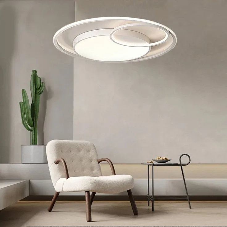 OYLCDI Deckenleuchten LED Deckenlampe Ø60cm,Dimmbar mit Fernbedienung für Wohnzimmer, LED fest integriert, 48W 3000-6500k, Modern Runde Wohnzimmer Schlafzimmer Arbeitszimmer Esszimmer Dekoration Lampen, Wohnzimmer-Leuchte