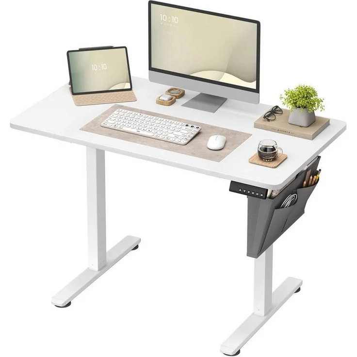 SONGMICS Schreibtisch Höhenverstellbarer elektrisch, 100/120/140/160/180 cm, USB-C-Anschluss, Memory-Funktion für 4 Höhen, mit Stoff-Organizer – Bild 2