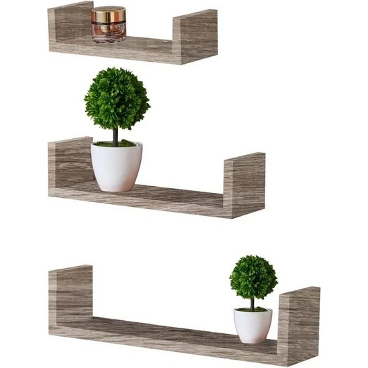 HTI-Living Wandregal Wandregale 3er-Set mit Buchstütze Altona Sonoma, Set 3-tlg, Wandboard – Bild 2