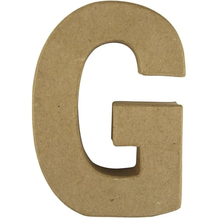 Pappmaché Buchstabe G FSC Recycled100%, 15x10,5x3cm