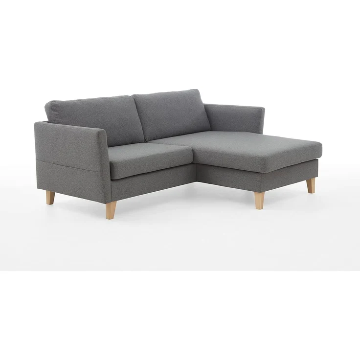 Atlantic Home Collection 2-Sitzer Sofa Mailo mit Links oder rechts montierbarem Longchair, Grau, Breite x Tiefe x Höhe: 204x85/150x82 cm – Bild 1