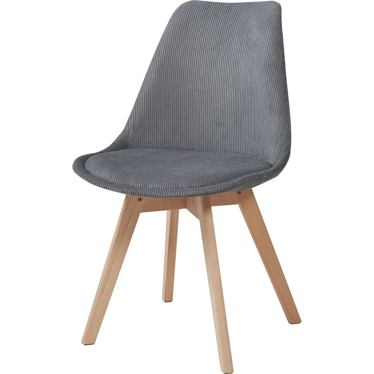 Esszimmerstuhl Fläten 2er Set Cord Grau [en. casa] – Bild 4