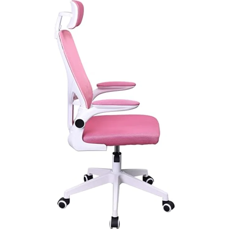 MARSGAMING MGC-ERGOPLUS, Professioneller Ergonomischer Stuhl, Dynamische Lendenwirbelstütze, Atmungsaktives Netz, Höhenverstellbar 115 und 125cm, Klappbare Armlehnen, Verstellbare Kopfstütze, Rosa – Bild 8