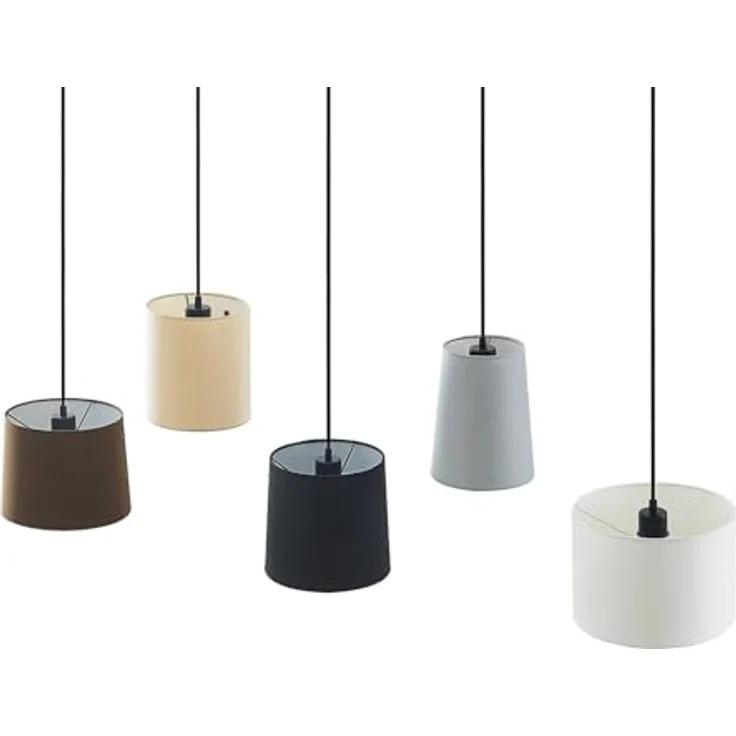 Lindby Pendelleuchte 'Amilia', Holzlampe mit 5 E27 Fassungen, Schwarz, Grau, Beige, Braun, Weiß, 125x25 cm, ideal für Esszimmer und Wohnzimmer – Bild 7