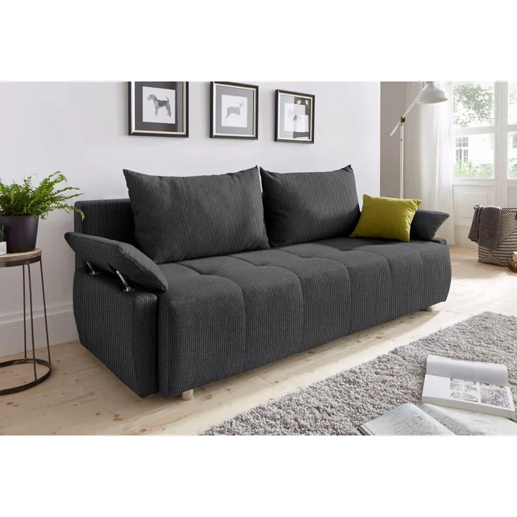 COLLECTION AB Schlafsofa Funtastic, B: 212 cm, Liegel. 145x187 cm, Bettfunktion, Bettkasten, Armteilverstellung & 1 Zierkissen, Federkern