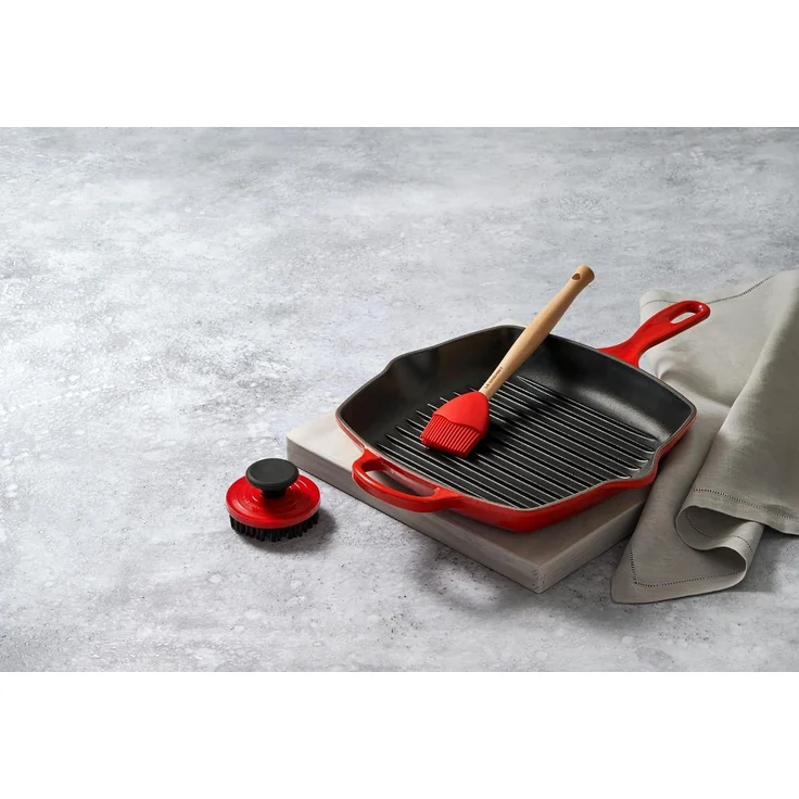 Le Creuset Signature Gusseisen-Grillpfanne Quadratisch 26 cm Kirschrot – Bild 6