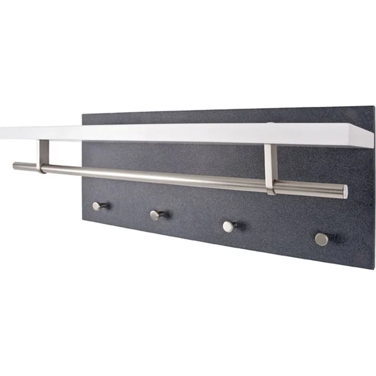 Haku Wandgarderobe Tablo Weiß Hochglanz und Granitoptik 75x26x30 cm
