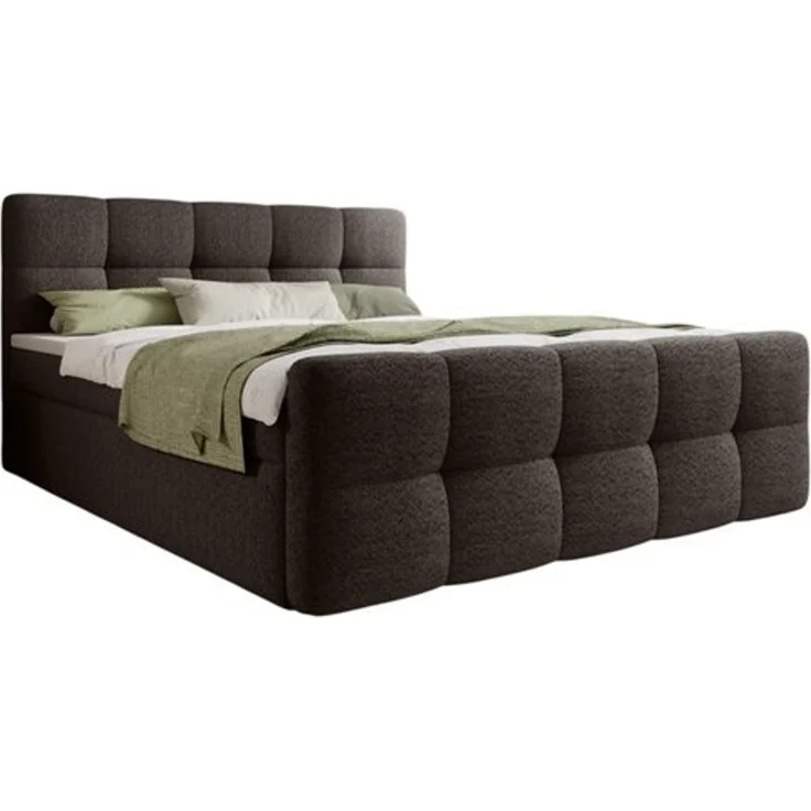 thematys Boxbett mit Bettkasten 180x200cm, mit Bonnellfederkernmatratze H3, Bouclé/Velours, mit Stauraum, mit 3 cm Topper, Anthrazit (Arena 23), Art.-Nr. S04GH0RGBWG – Bild 6