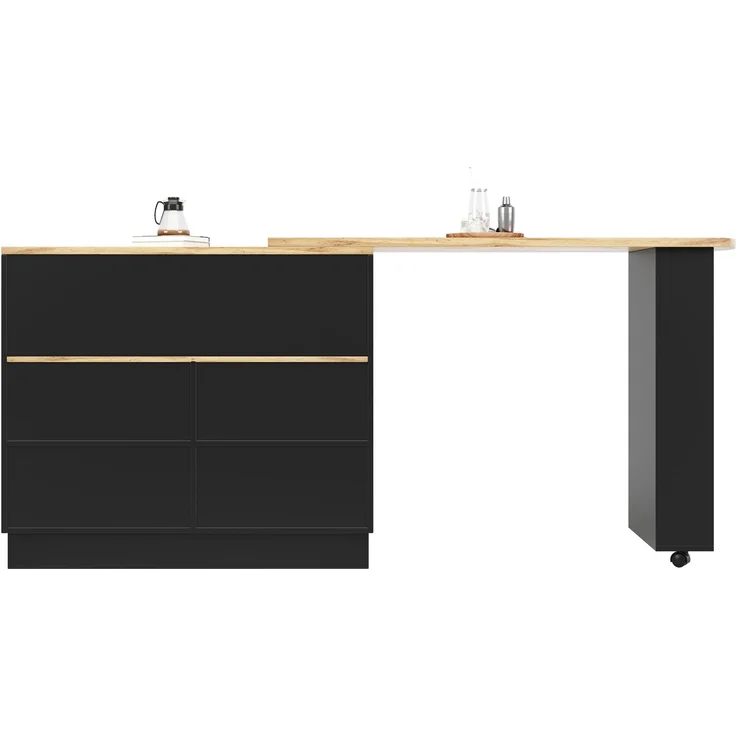 ZUBALIYA Drehbarer Bartisch 90 x 45 cm, für Küche und Essbereich, MDF, Schwarz – Bild 16