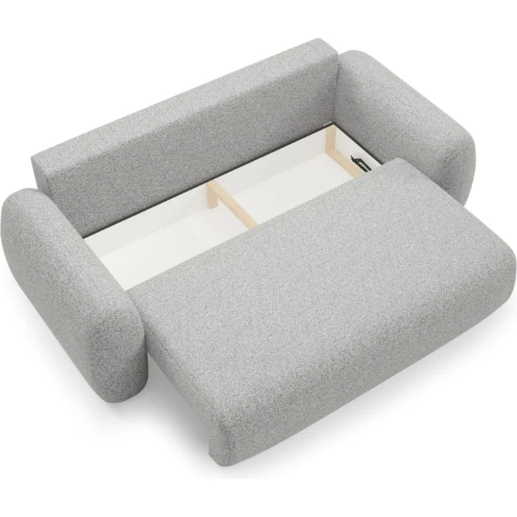 Sofa 3-Sitzer mit Schlaffunktion GASTON in Stoff Puente Hellgrau – Bild 4